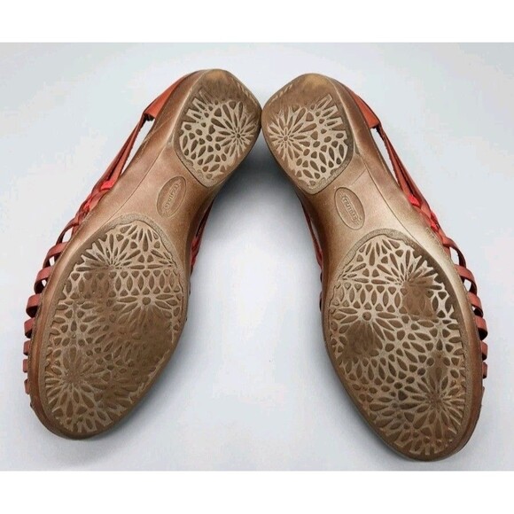 Footsmart Tejidas Women's Leather Sandals Brown Red 8M Closed Toe 90's Y2K - Picture 7 of 16